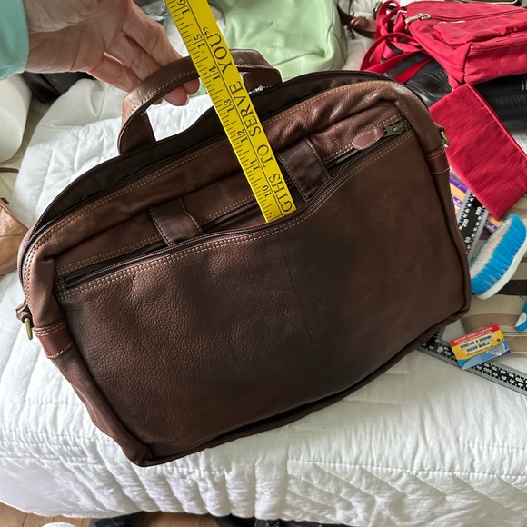 Vintage LL Bean Brown Leather travel messenger bag men’s or women’s - Picture 7 of 9